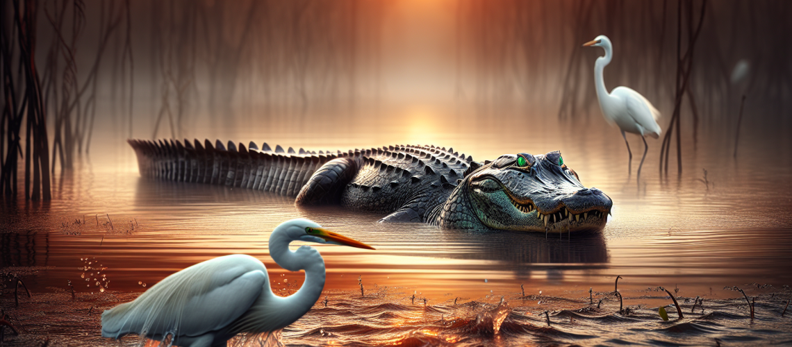 alligator stalking prey